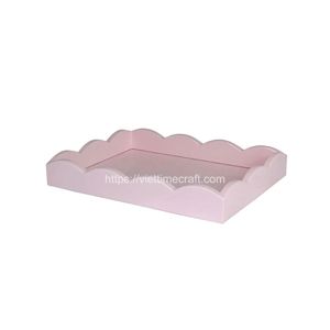 Vente en gros plateau rond en bois/plateau de service laqué plateau décoratif artisanat Vietnam - Product Image 2