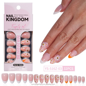 Nouvelles capsules d'ongles portables transfrontalières, style manucure française, autocollants <span class=keywords><strong>pour</strong></span> nail art, ensemble d'ongles artificiels - Product Image 5