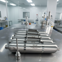 Cilindro de Muestreo ASTM D1265 Monel 400 de 3000 psi con Tubo de Extracción Interno de 1/4" NPT, Recipiente de Aleación 400 para Muestreo de GLP