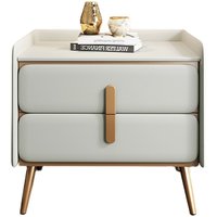 Table de Chevet Multifonctionnelle en Bois Massif à 2 Tiroirs, Style Moderne Simple, Luxe Léger, Meuble de Chambre Haut de Gamme, Nouveauté 2025