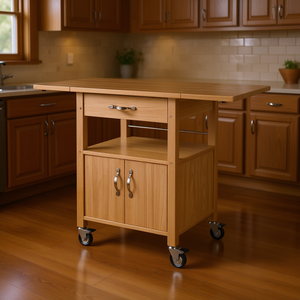 Rachael <b>Kitchen</b> <b>Kitchen</b> Cart Wood 1 Drawer 1 <b>Shelf</b> Portable Modern Design - Product Image 2