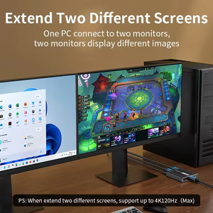 4k 120Hz hiển thị dp Port 1.4 splitter 1 trong 2 out dp MST HUB 1x2 mở rộng màn hình kép cho máy tính để bàn Video Card để TV màn hình - Product Image 4
