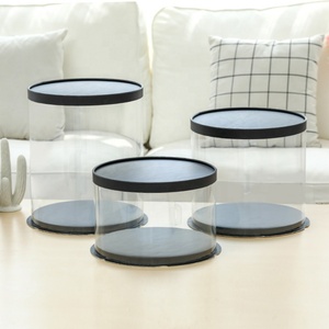 Food Grade Custom Transparent PET Plastic <b>Clear</b> Decorative Round Wedding <b>Cake</b> <b>Box</b> - Product Image 3