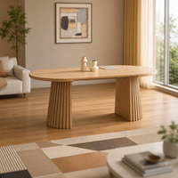 Table à manger extensible en placage MDF de haute qualité, directement de l'usine, pour salle à manger familiale