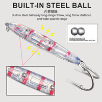 3.5-5 #   Leurre métallique de pêche en mer 23-60g, type cuillère, pour lancer longue distance, avec hameçons doubles renforcés en acier inoxydable