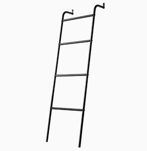 Porte-serviettes mural en fer moderne et peu encombrant, en forme de trapèze, avec des barres à plusieurs niveaux, étagère organisatrice pour la maison ou l'hôtel - Product Image 5