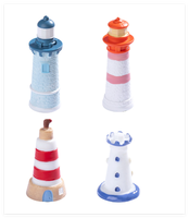 Figurines de scène de phare en résine, thème de la plage et du sable, style méditerranéen, artisanat de poupée, souvenir, cadeau, décoration nautique, sculpture 3D