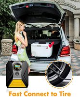 Gonfleur de pneus filaire 150 PSI avec affichage numérique, compresseur d'air, câble de charge USB, arrêt automatique, câble 12V, lumière, câble 12V