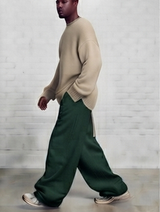 Pantalon de survêtement polaire ample et tendance pour homme avec cordon de serrage, style rétro urbain et écologique - Product Image 3