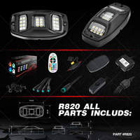 Liwiny 4 Pods Led Rock Lights Kit Multicolor Magic Rgb Underglow Neon Exterior Rock Lights