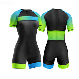 Traje de Ciclismo de Manga Corta Tipo Jumpsuit Ropa de Bicicleta Transpirable para <span class=keywords><strong>Mujer</strong></span> Traje de Triatlón Trisuit - Product Image 2