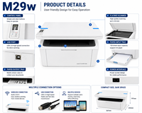 Imprimante multifonction laser monochrome A4 M29w reconditionnée, impression sans fil, copie, numérisation, machine MFP de bureau