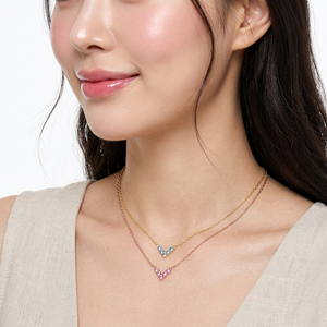 New Simple Elegant Fine Jewelry Geometric Design Pendant 18K Solid Gold Real Natural Sapphire <b>Necklace</b> Minimalist Everyday Wear - Product Image 6