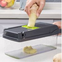 Multifunctionele plastic groente- en fruitchopper, nieuwe keukenhulp, handmatig, PP & aluminium, voor fruit & groenten