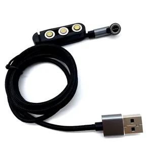 3 в 1 пользовательский Магнитный usb-кабель 360 Вращающийся нейлоновый Плетеный Usb-кабель для iPhone Type-C микро-кабель