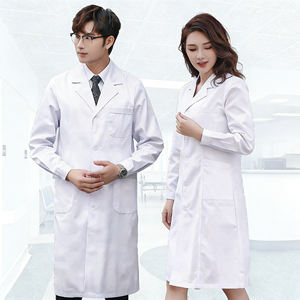 <span class=keywords><strong>Bata</strong></span> <span class=keywords><strong>Blanca</strong></span> de Manga Larga Unisex con Logotipo, Uniforme de Médico, <span class=keywords><strong>Bata</strong></span> de Aislamiento de Manga Corta para Hombre, <span class=keywords><strong>Bata</strong></span> de <span class=keywords><strong>Laboratorio</strong></span>, Ropa de Trabajo para Estudiantes de Enfermería - Product Image 1