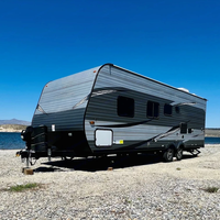 Pour Ecocampor Luxury Mini Caravan Remorque de camping à suspension indépendante légère et anti-poussière avec cuisine de luxe pour les voyages