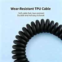 Kabel Pengisian Cepat 6A Tipe-C ke Tipe-C dengan Pelindung Anyaman TPU yang Dapat Ditarik Ulang, Kecepatan Tinggi, untuk Ponsel, Mobil, Komputer, Kamera