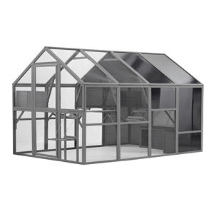 Luxuriöser, atmungsaktiver Katzenkäfig: Großer Holz-Catio-Außenauslauf für mehrere Haustiere – Begehbares Katzenhaus für Kätzchen und andere Tiere - Product Image 1