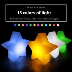 <span class=keywords><strong>Lampada</strong></span> da Terra a Stella 3D a Cinque Punte in Silicone con Telecomando, 16 Colori RGB Dimmerabili, Impermeabile, per Soggiorno - Product Image 6