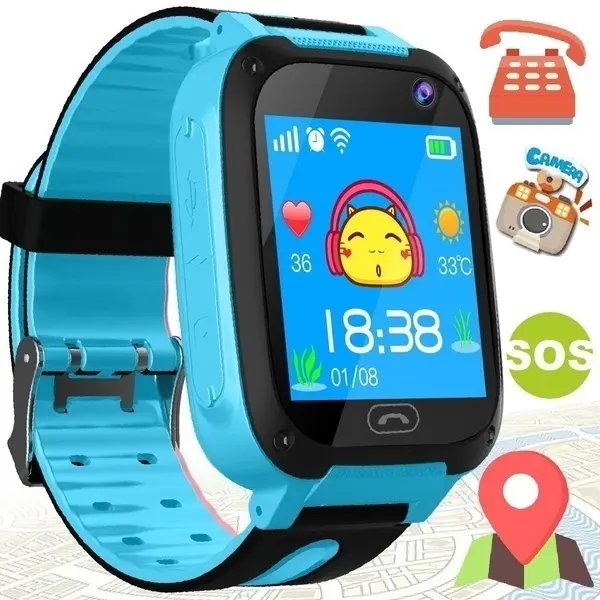 2021 Drops hipping S4 Kinder GPS SOS Intelligente Überwachung Calling Smart Watch für Kinder mit Kamera wahl Call Anti Lost