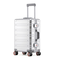 Nouvelle marque personnalisée élégante valise de 20 pouces en aluminium avec construction durable et design moderne 4 roues pivotantes