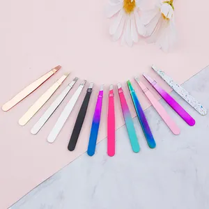 Hot Selling Silver Russian Volume Eyelash Eyebrow Applicator Tweezers Private Label Vendor with Free Sample Stock