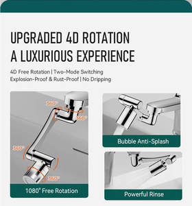 Aérateur de Robinet Extensible Pivotant FANSKI JT604B, Rotation à 1080 Degrés, Double Vitesse, Extension de Robinet, Garantie de Plus de 5 Ans, Design Moderne pour Cuisine - Product Image 3