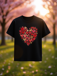 T-Shirt Unisex per San Valentino, 100% Cotone, Girocollo, Vestibilità Regolare, Stampa Cuore, Casual Primavera-Estate, Stampa Digitale - Product Image 2