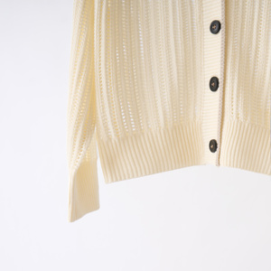 Artículos populares ahora Jersey otoño 2025 nuevo Tencel <span class=keywords><strong>Lino</strong></span> hueco elegante cuello en V cárdigan de punto para mujeres fabricantes de ropa - Product Image 4