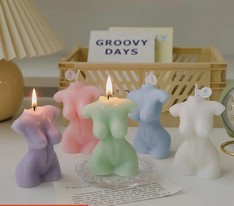 조각 촛불 크리 에이 티브 디자인 벌거 벗은 여자 촛불 바디 럭셔리 고품질 홈 장식 향기로운 촛불