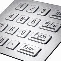 Clavier numérique USB filaire 16 touches en acier inoxydable, résistant aux vandales, étanche IP65, avec rétroéclairage LED pour usage industriel