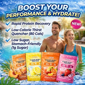 Isolat de protéines de lactosérum premium saveur thé glacé pêche 20g – Optimise l'énergie et favorise le développement musculaire - Product Image 3