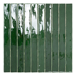 Piastrella Creta-50 Verde Scuro 5x50 Cm Lucida con Bordi Irregolari - Product Image 2