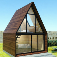 Chalet de villégiature miniature de 9 m² pour vivre en petit, lune de miel, séjour chez l'habitant, cabane, design loft, maison d'été avec toit en verre