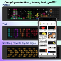Pantalla LED Flexible con Control por Aplicación, Texto Personalizado, Animaciones, Letrero LED para Automóvil, Mensajes Desplazables, Pantalla LED Flexible para Automóvil