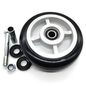 5 Zoll 6 Zoll schwarze Polyurethan-PU-Rollen Universal <span class=keywords><strong>Steel</strong></span> Swivel <span class=keywords><strong>Caster</strong></span> für die Handhabung der Brems rolle - Product Image 3