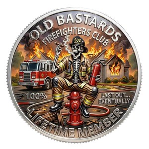 Pièce commémorative en métal du Club des Pompiers Stock Old Bastards, artisanat métallique, thème courage, honneur, fraternité, souvenir, cadeau - Product Image 5