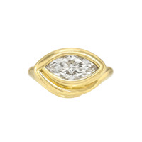 Milskye Damen Klassischer Schmuck 18k Vergoldete 925 Silber Augen-Marquise Zirkon-Ringe für Frauen