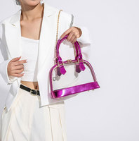 Nouveau été Portable chaîne à la mode épaule sac de messager couleur contrastée Transparent coquille sac à la mode femmes sac