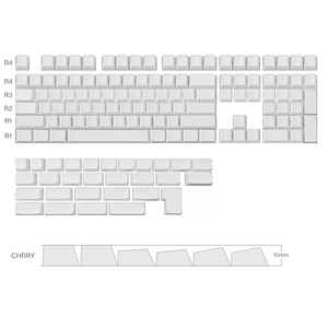 Keycaps 3D vierges pour sublimation, profil XDA, en <span class=keywords><strong>PBT</strong></span>, pour claviers mécaniques avec interrupteurs Cherry MX uniquement, blancs, personnalisables - Product Image 2