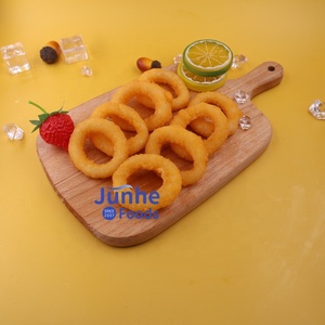 Snack pré-frit pour les restaurants Option végétalienne congelée Anneaux d'oignon hachés Enrobage de chapelure de farine pour enfants Sacs emballés - Product Image 3