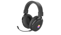 Casque de jeu sans fil du fabricant avec batterie remplaçable, éclairage RGB, casque supra-auriculaire à faible latence pour le gaming