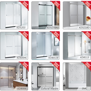 Stock in USA Bathroom Culture Marble Shower Surround Artificial Stone Shower <strong>Brick</strong> <strong>Wall</strong> <strong>Panels</strong> Shower Stall Kits Base - Product Image 6