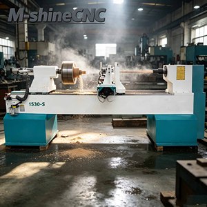 Torno CNC para madera M-shine MS-1516-2S2 con bancada de fundición pesada, husillo de bolas TBI y grabador CNC de cilindros para madera, bambú y columnas romanas - Product Image 4