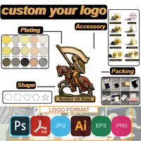 Stemma Personalizzato 3D con Leone Equestre, Emblema in Metallo in Lega di Zinco, Distintivo Decorativo in Smalto Morbido con Design Gratuito