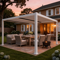 Pergola bioclimatique motorisée en aluminium sur mesure, toit à lames orientables imperméable avec télécommande pour villa, patio, terrasse