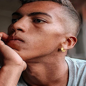 ชุดต่างหูสแตนเลสแบบติดหู ห่วง ครอส แบบห้อย แฟชั่นสำหรับทุกเพศ ของขวัญเครื่องประดับ 1 ชุด - Product Image 3