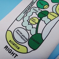 Chaussettes de Massage unisexes pour hommes, vente en gros, imprimé Unique, réflexologie, acupression