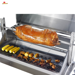 Parrillas Portátiles de Acero Inoxidable para Exteriores de 1500 mm con Asador Giratorio para Asar Cerdos y Corderos Enteros de 60 kg, a Gas y Carbón, RAYLIN- - Product Image 5